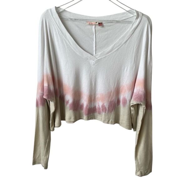Anthropologie Maronie‎ Tie Dye Cropped Oversized Long Sleeve Tee medium NWOT - Picture 1 of 12